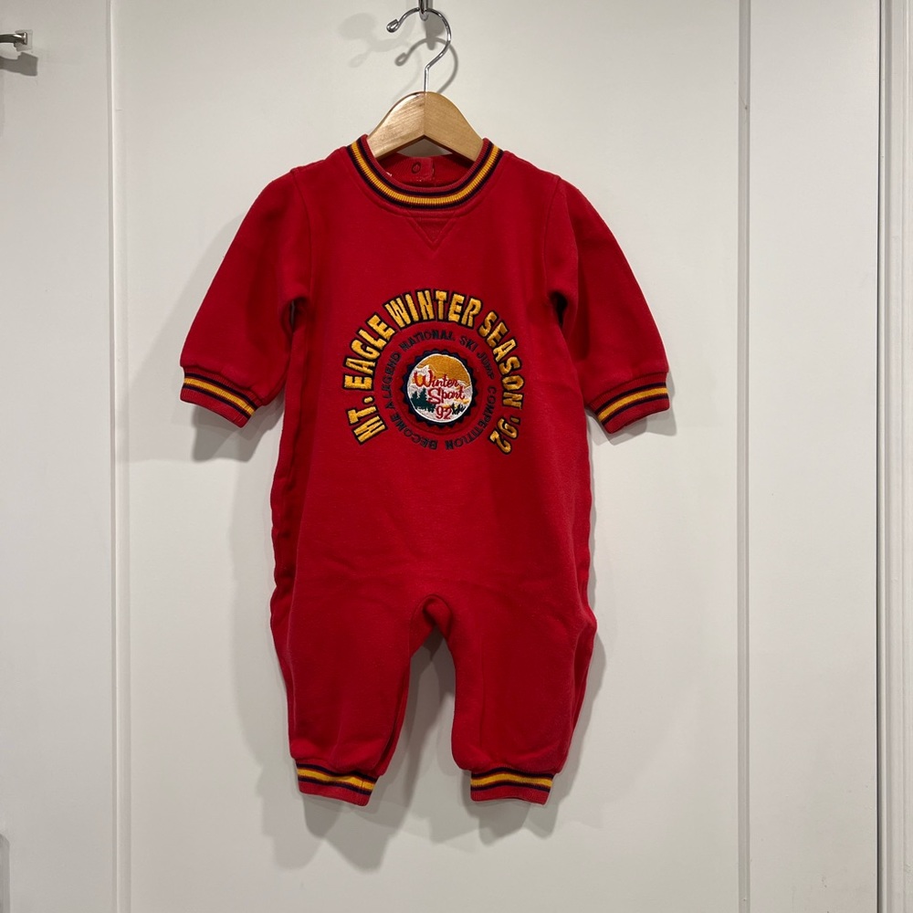 Baby Gap, one piece, sweat bodysuit, winter sports crest